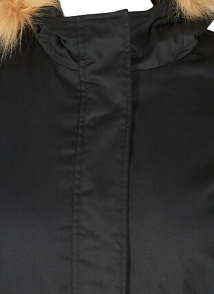 Short parka jacket with faux-fur hood, Black, Packshot image number 2