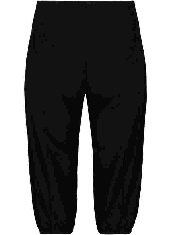 Pantalon 3/4 ample avec détail en smock, Black, Packshot image number 1