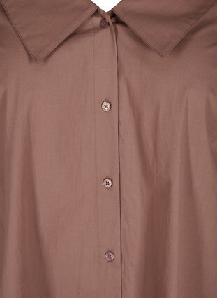 Chemise longue en coton à grand col, Deep Taupe, Packshot image number 2