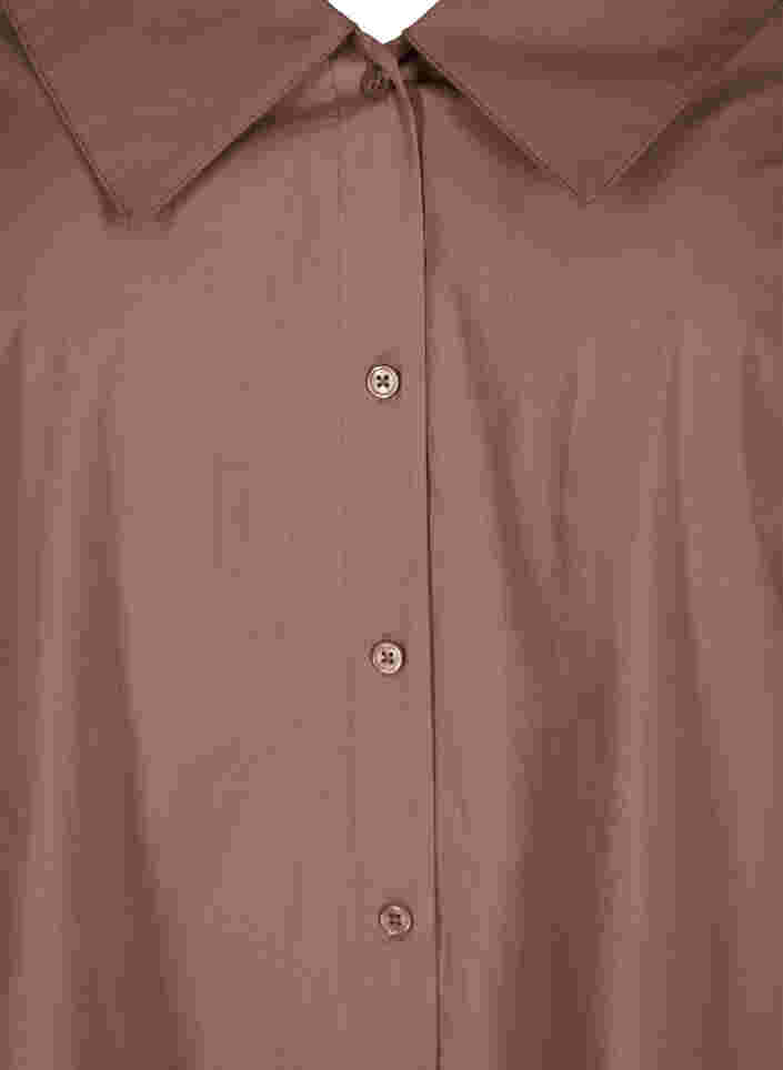 Chemise longue en coton à grand col, Deep Taupe, Packshot image number 2