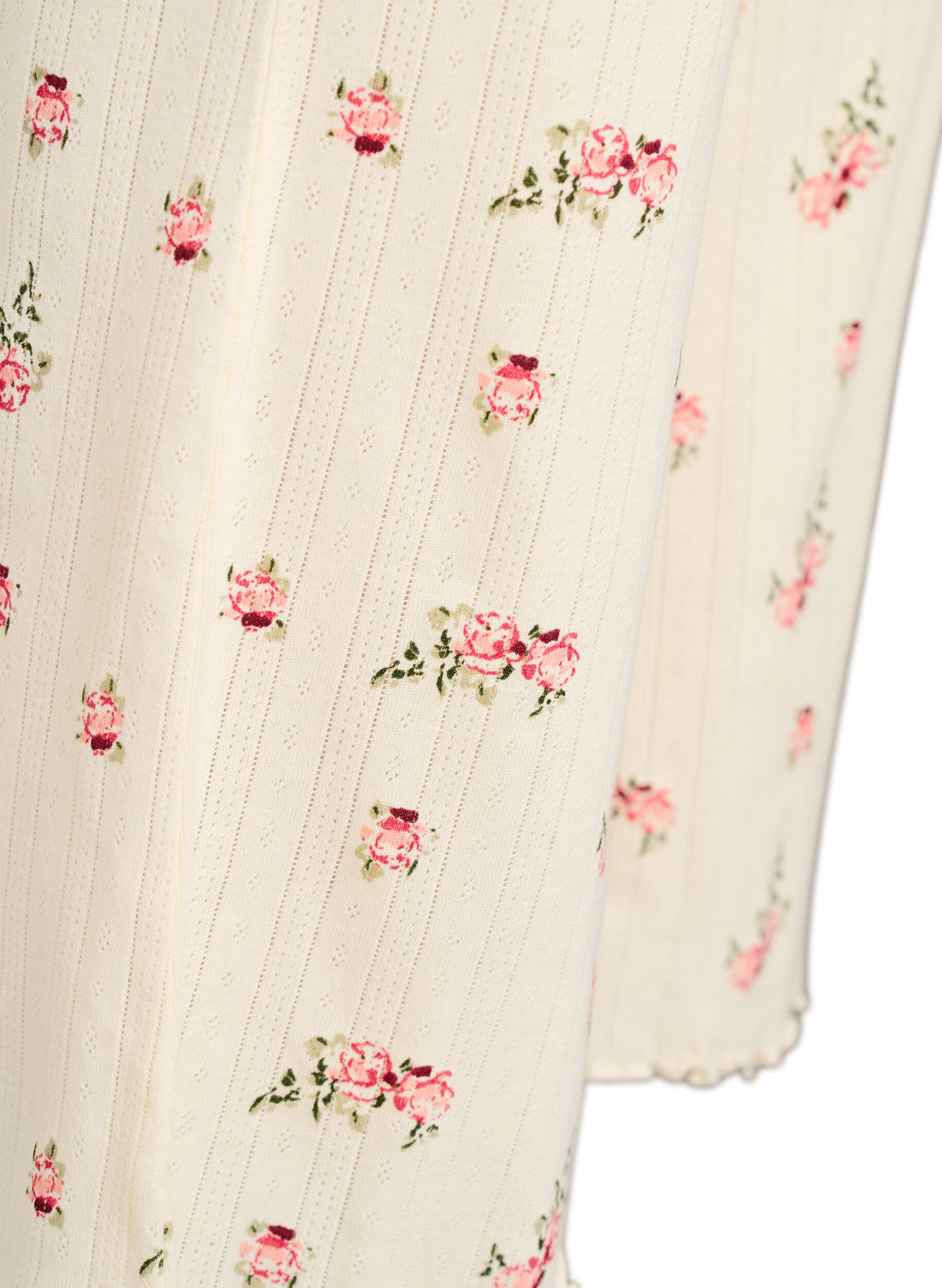 ZizziOrganische katoenen pyjamabroek met een structuurpatroon, Vanille, Packshot image number 2