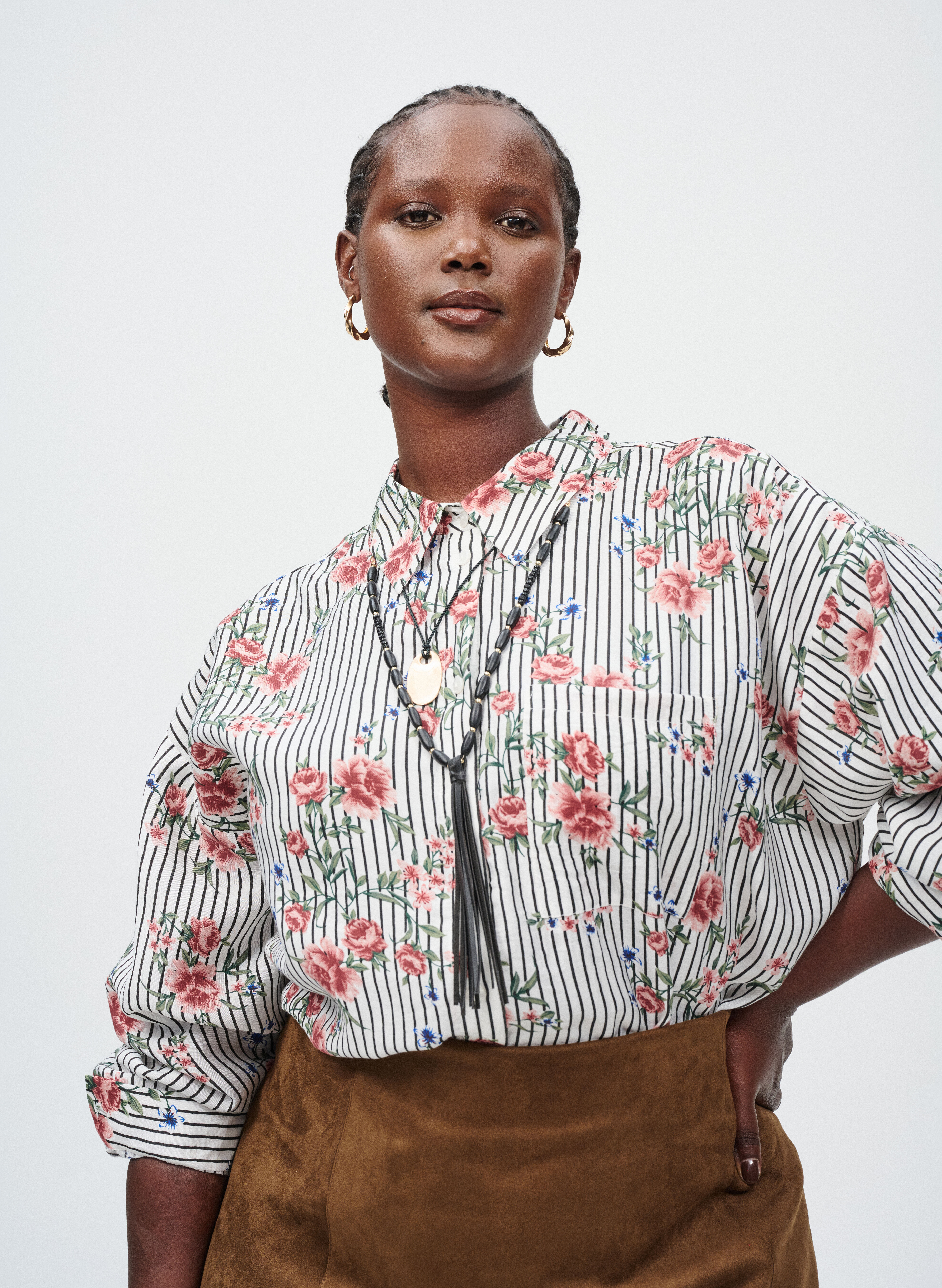 ZizziShirt met bloemenprint, , Model