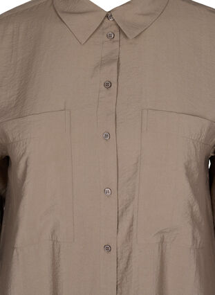 Chemise longue en viscose avec poches et fente, Brindle, Packshot image number 2