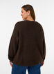 Blouse en maille avec col en V et manches raglan, Marron, Model image number 2