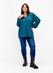 Haut de couleur unie avec col en V, Deep Teal, Model image number 2