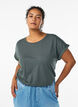 T-shirt &agrave; manches courtes en coton m&eacute;lang&eacute;, Vert fonc&eacute;, Model image number 0