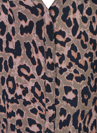 Midi-jurk met print in viscose, Ivy Green Leopard, Packshot image number 2