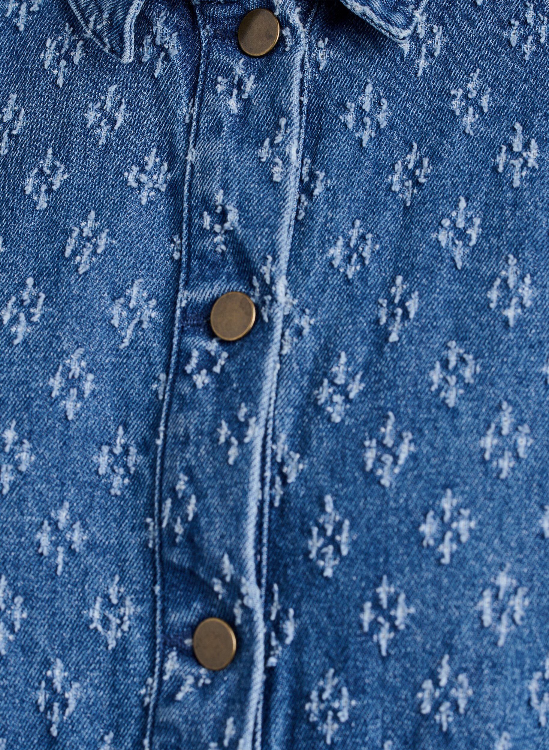 ZizziDenimjack met een versleten patroon, Blauw, Packshot image number 2