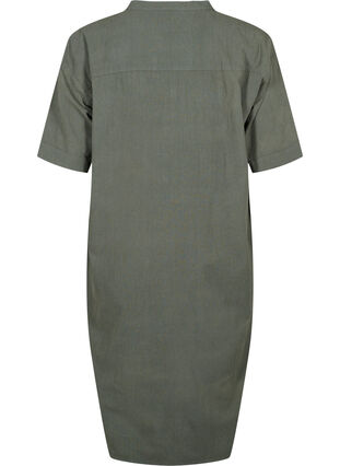 FLASH - Robe midi à manches courtes en coton, Balsam Green, Packshot image number 1