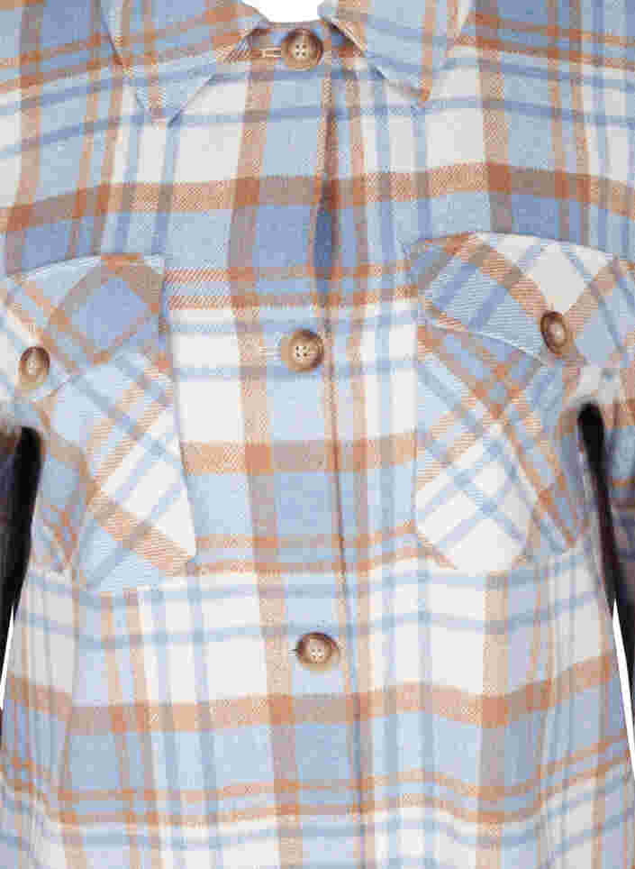 Veste chemise longue à carreaux avec poches poitrine, Serenity Check, Packshot image number 2