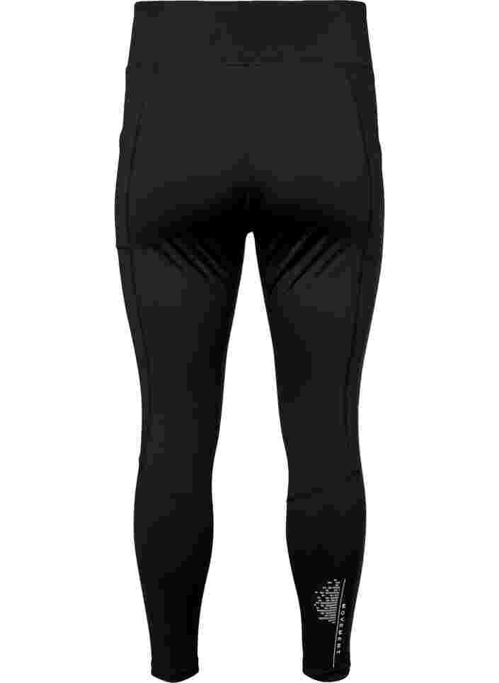 Collants d'entraînement avec réflecteurs et poche latérale, Black, Packshot image number 1