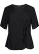 Blouse en viscose cache-cœur, Black, Packshot image number 0