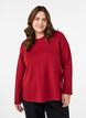 Jersey blouse met ronde hals, Rood, Model image number 0
