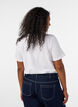 Katoenen T-shirt met tekstbadge, Wit, Model image number 2