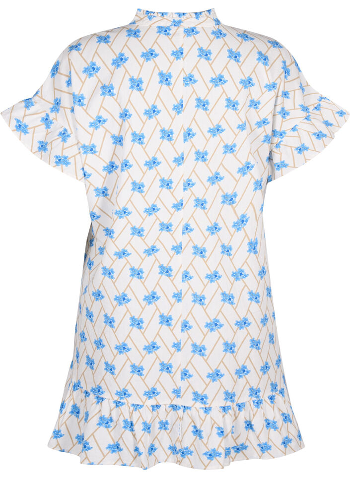 Tunique motif floral en coton, Snow White Flower, Packshot image number 1