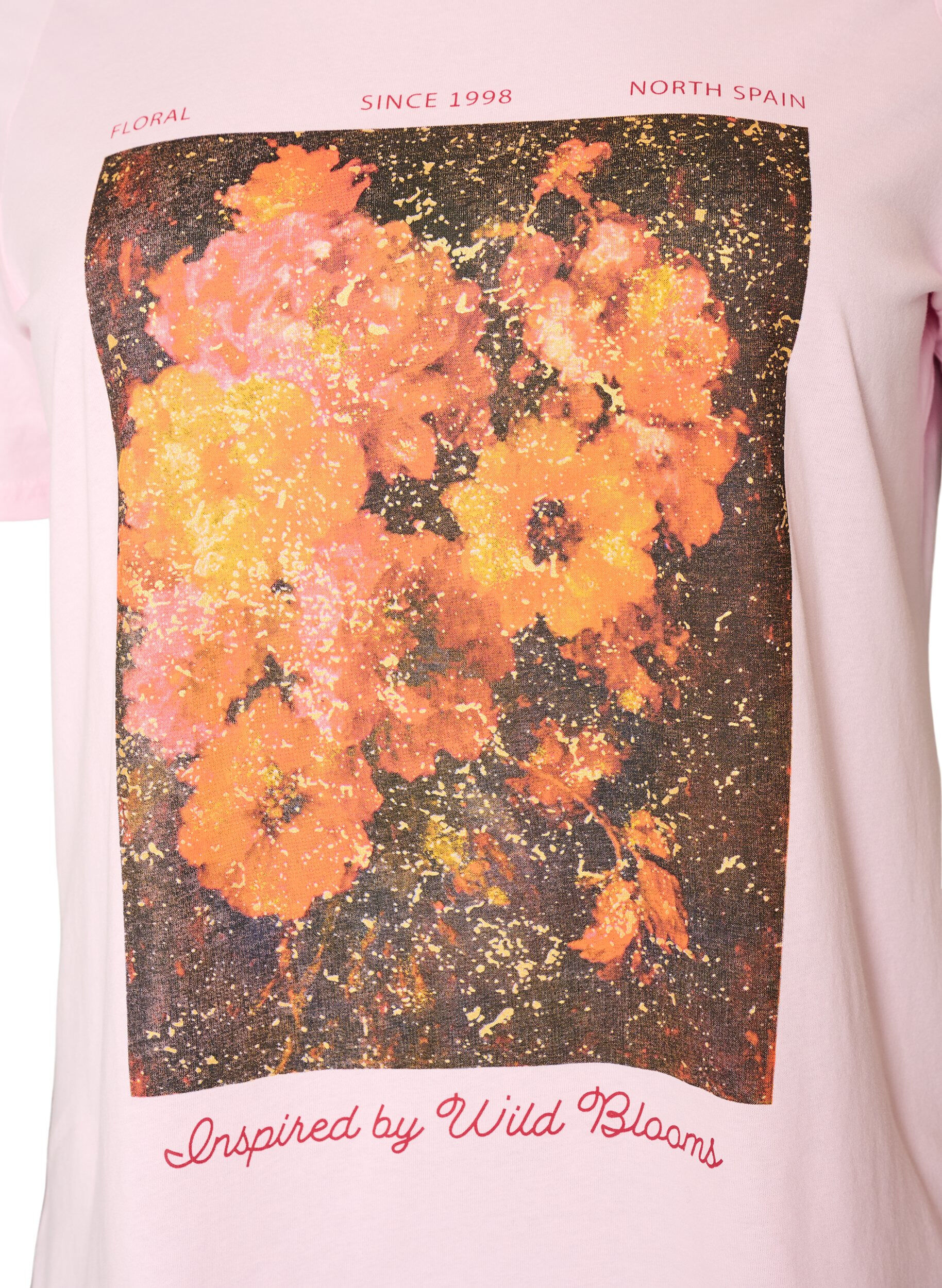 ZizziT-shirt en coton avec imprim&eacute; devant, Rose, Packshot image number 2
