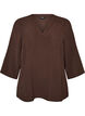 Blouse met 3/4 mouwen, Bruin, Packshot image number 0