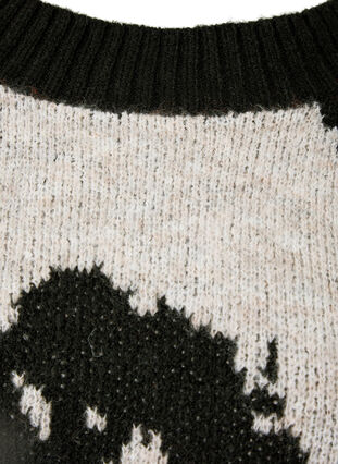 Blouse tricotée à motifs, Black Comb, Packshot image number 2