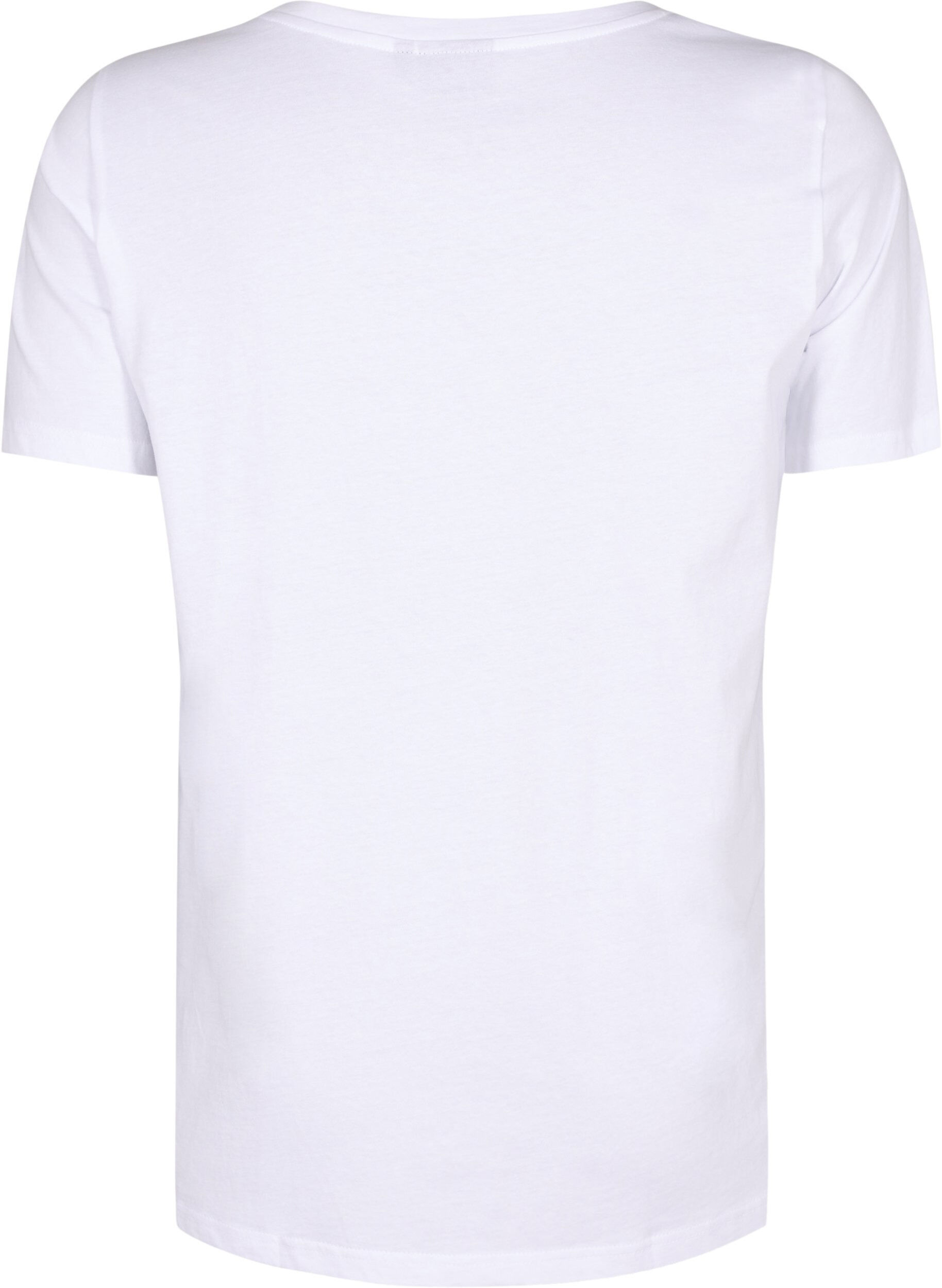 ZizziKatoenen T-shirt met motief, B. White w. Sulphur, Packshot image number 1