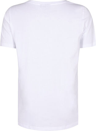 T-shirt en coton avec motif, B. White w. Sulphur, Packshot image number 1