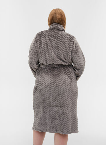 Peignoir long avec poches, Dark Grey, Model image number 1