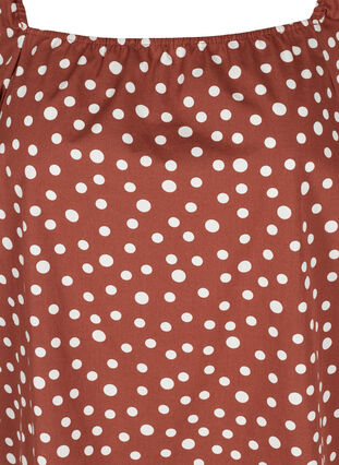 Blouse pointillée en coton , Marsala AOP, Packshot image number 2