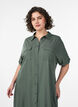 Robe chemise longue avec manches courtes, Vert, Model image number 2