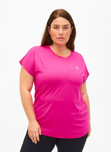 Trainings T-shirt met korte mouwen, Neon Pink Glo, Model image number 0