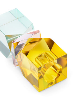 Bougeoir en verre de cristal, Gul/Pink/Mint, Packshot image number 1