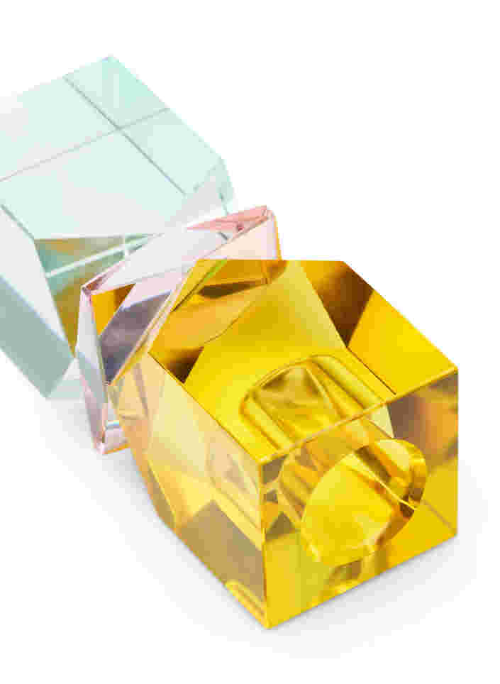 Bougeoir en verre de cristal, Gul/Pink/Mint, Packshot image number 1