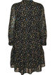 Robe &agrave; imprim&eacute; int&eacute;gral et volant superpos&eacute;, Noir, Packshot image number 1