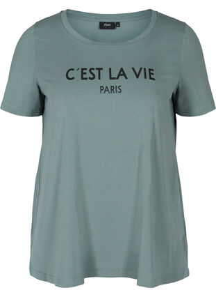 T-shirt à manches courtes avec imprimé, Balsam Green PARIS, Packshot image number 0