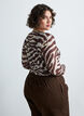 Mesh blouse met print, Bruin, Model image number 2