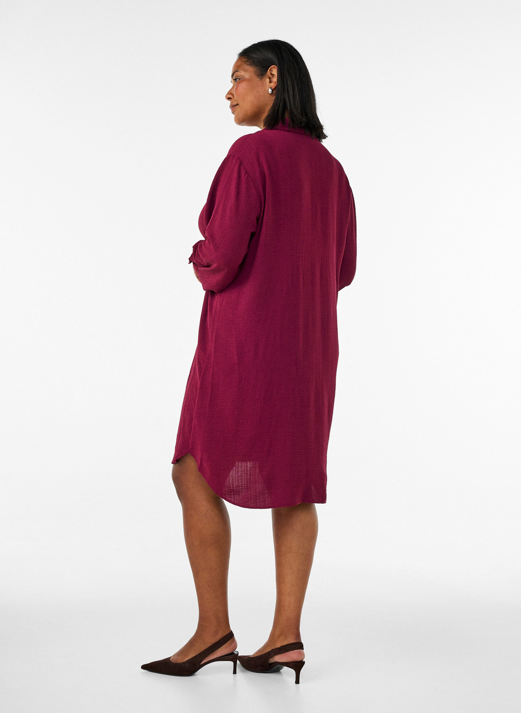 ZizziChemise longue avec une texture l&eacute;g&egrave;re, Rouge, Model image number 2