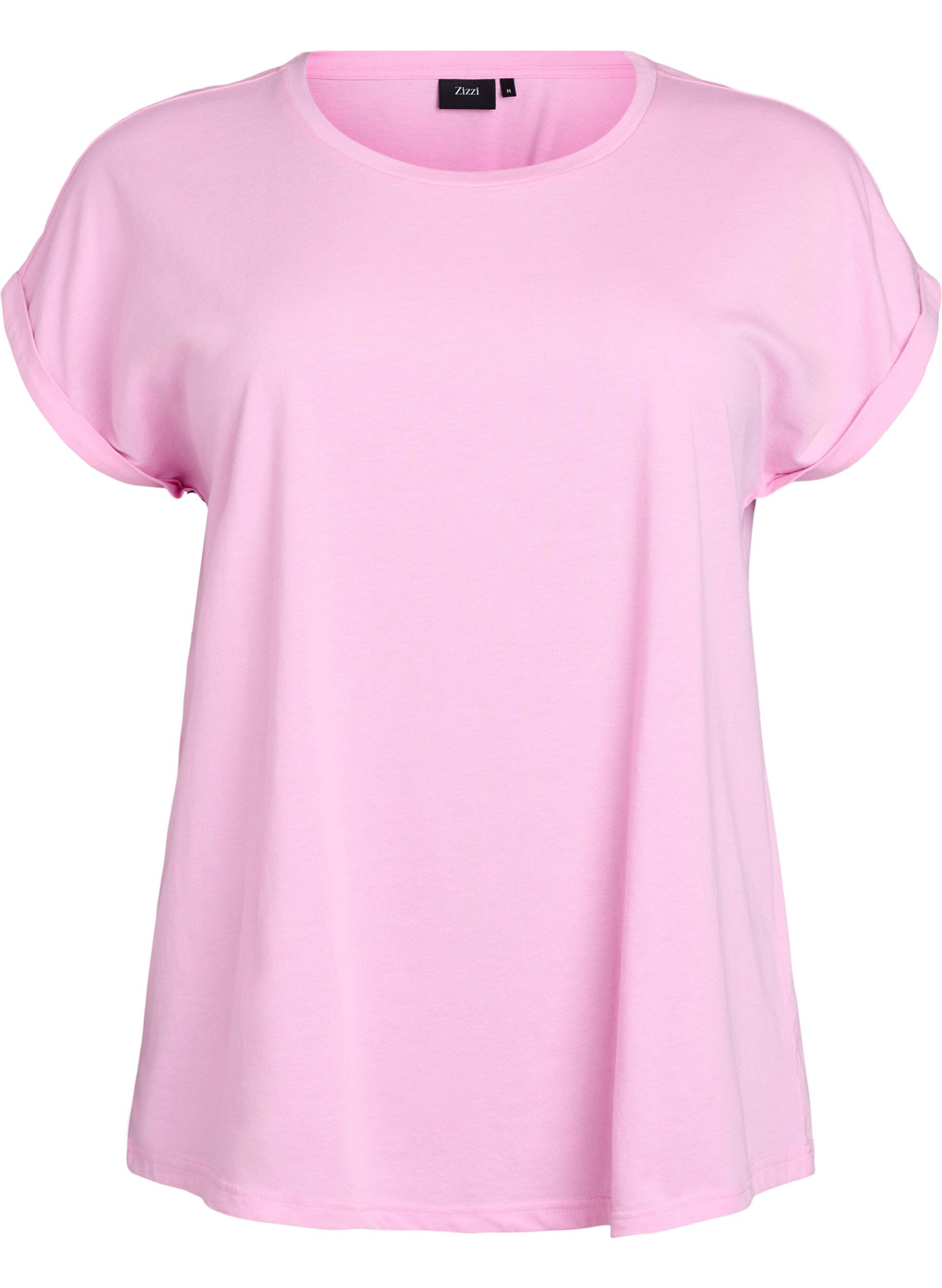 T-shirt &agrave; manches courtes en coton m&eacute;lang&eacute;