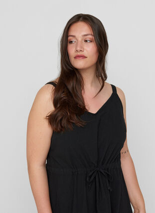 Maxi-jurk met smokwerk, Black, Model image number 2
