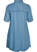 Denim jurk van lyocell met knopen en korte mouwen, Blauw, Packshot image number 1