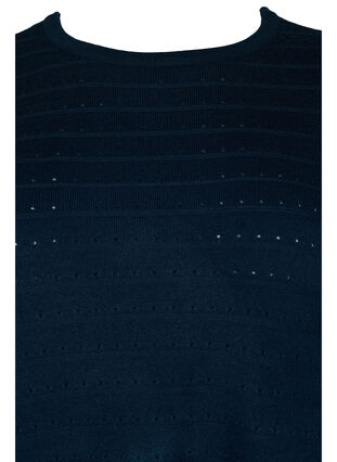 Blouse en maille texturée à col rond, Navy Blazer, Packshot image number 2