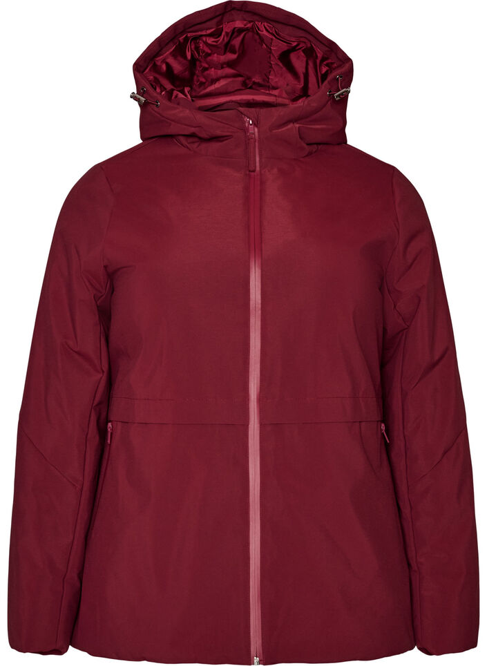 Veste d'hiver avec capuche et taille ajustable, Bordeaux, Packshot image number 0