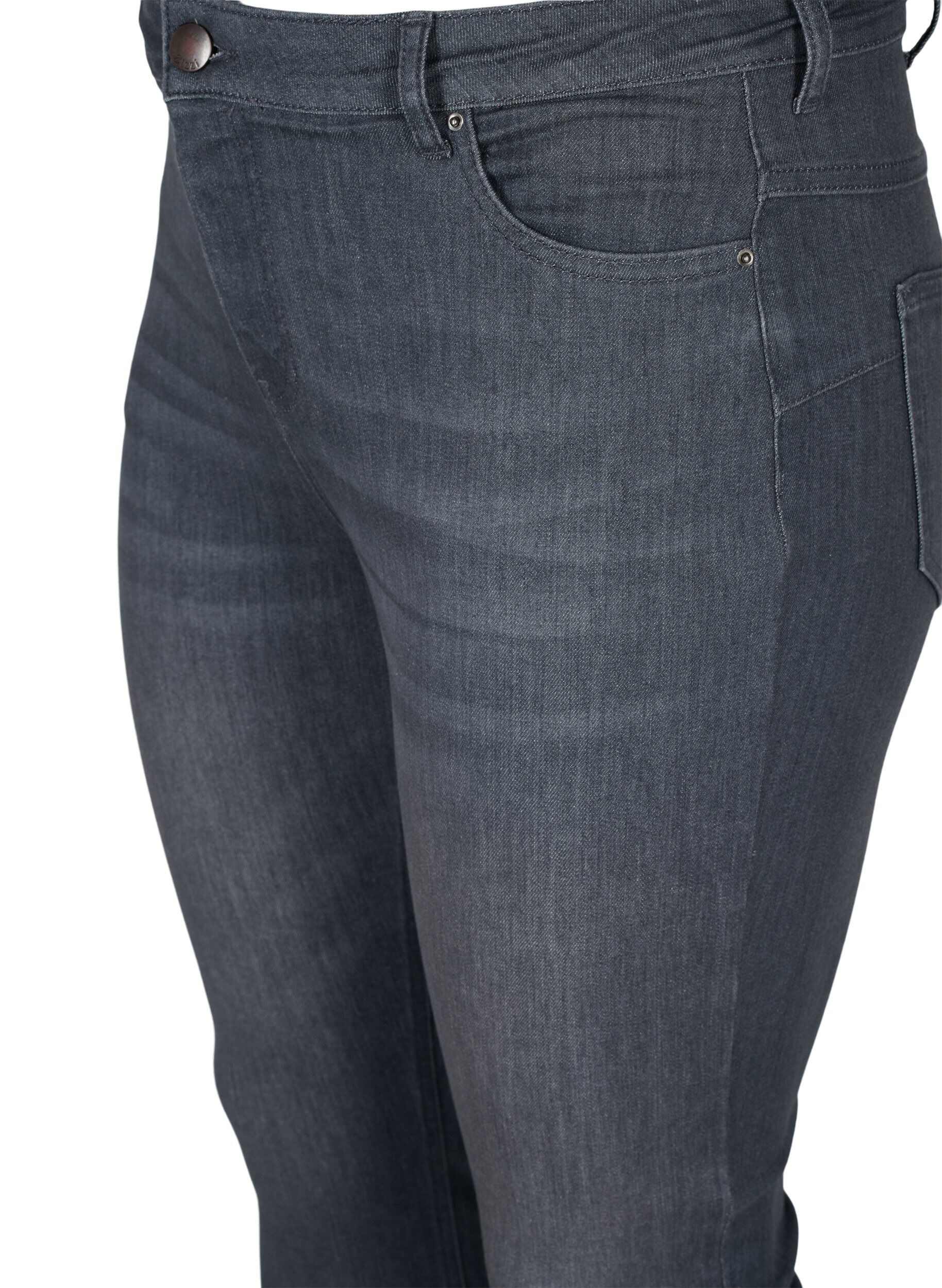 ZizziAmy jeans met hoge taille en push up, Grey Denim, Packshot image number 2