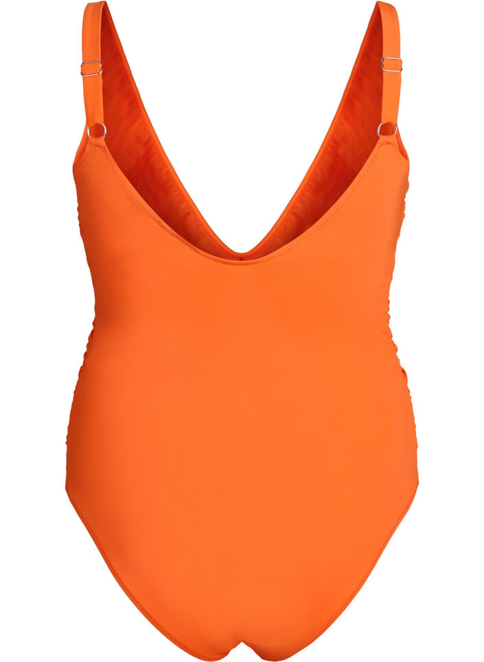 Maillot de bain avec volants et coussinets amovibles, Orange, Packshot image number 1