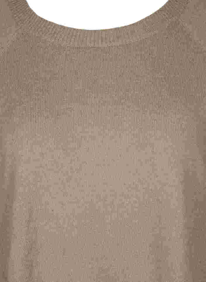 Gemêleerde gebreide blouse met knopen, Silver Min Mel., Packshot image number 2
