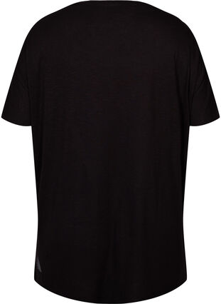 Trainings t-shirt van viscose met ronde hals, Black, Packshot image number 1