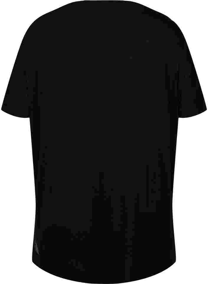 T-shirt d'entraînement en viscose avec encolure ronde, Black, Packshot image number 1