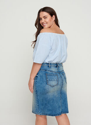 Jupe en jean avec poches, Blue denim, Model image number 1