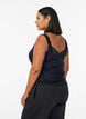 Viscose top met kanten rand, Zwart, Model image number 2