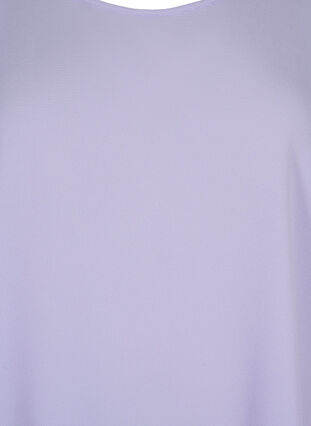 Blouse met korte mouwen en een ronde halslijn, Lavender, Packshot image number 2