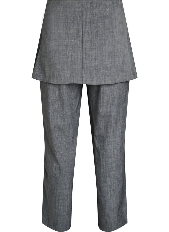 Straight-fit broek met rok, Grijs, Packshot image number 1