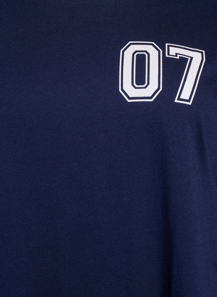 Robe T-shirt courte avec d&eacute;tails sport, Bleu, Packshot image number 2