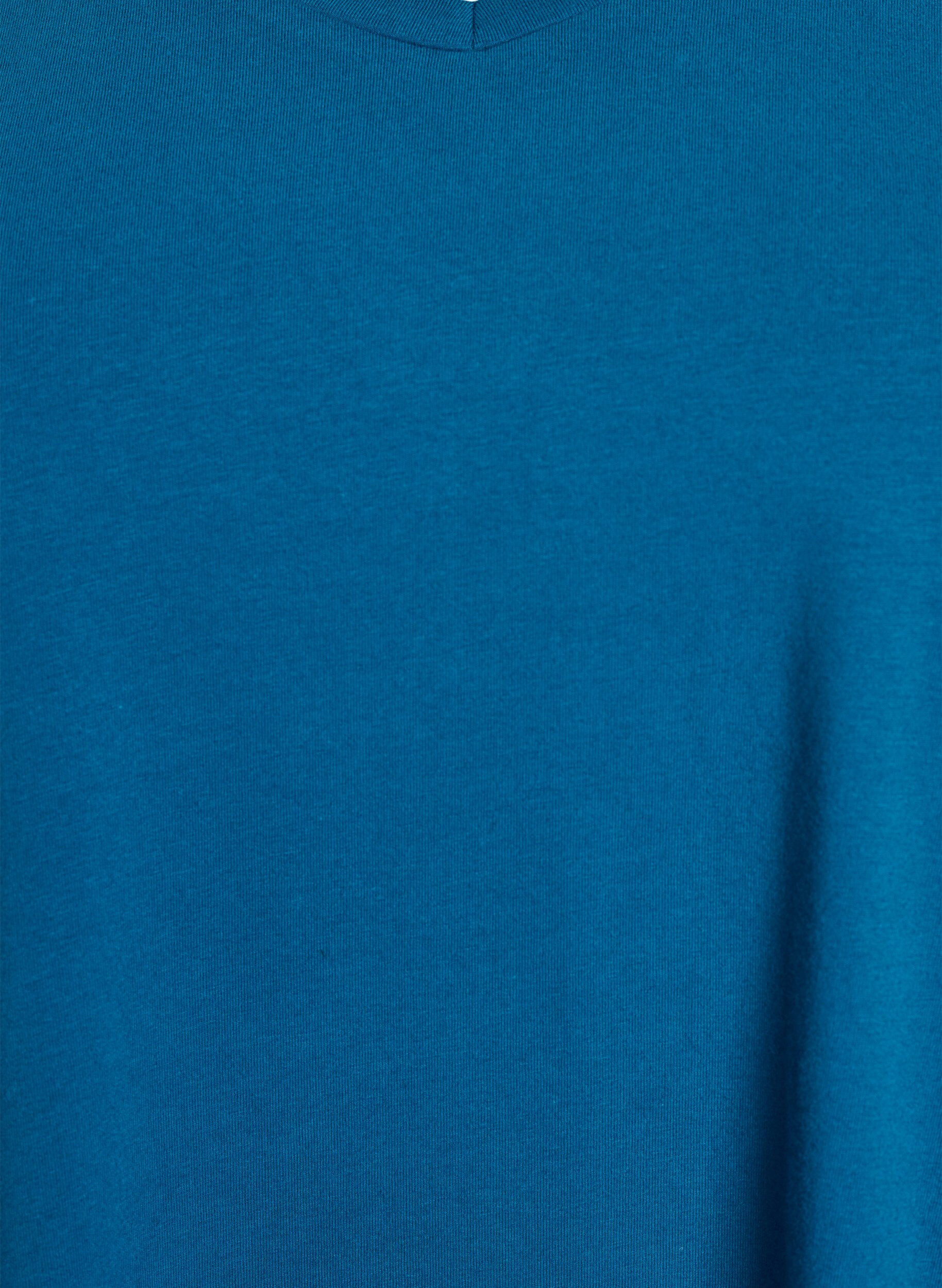 ZizziBasic effen katoenen t-shirt, Blauw, Packshot image number 2